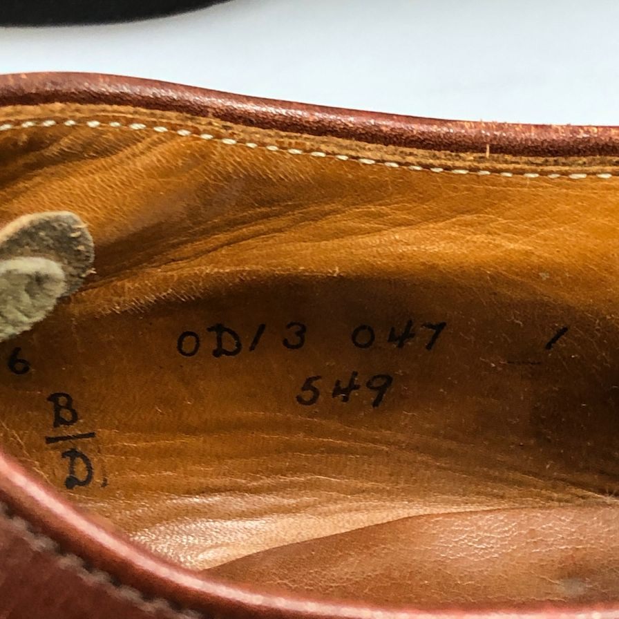 オールデン レザーシューズ Vチップ 549 旧ロゴ カーフ メンズ サイズUS6 ブラウン ALDEN ビジネスシューズ 約24.0cm【LA】【中古】
