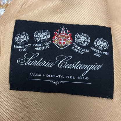 美品◆サルトリアカスタンジア ジャケット ウール チェック ライトブラウン サイズ46 Sartoria Castangia 【AFA16】