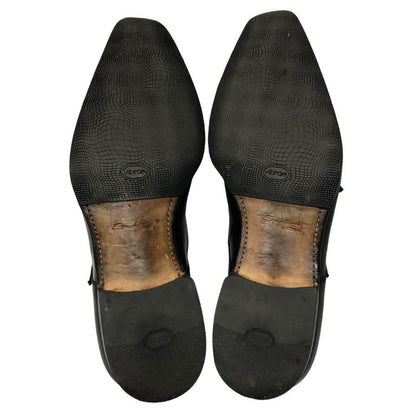 サントーニ レザーシューズ ダブルモンク 14064 ブラック サイズUK8 Santoni 約27.0cm【AFC3】