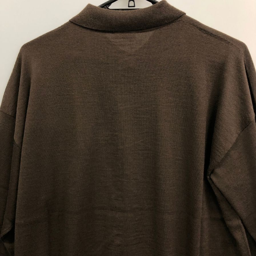 新品同様◆キャッシュ＆バルバ カシミヤ 150  ポロカラー ニット IMWSW003 ブラウン サイズ2 Cash & Barba 【AFB4】