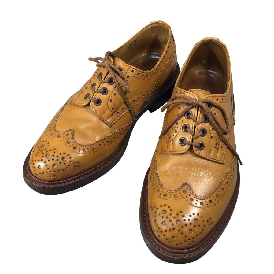 トリッカーズ バートン ウイングチップ カーフ エイコンアンティーク UK8 Tricker’s 約26.5cm【AFC5】