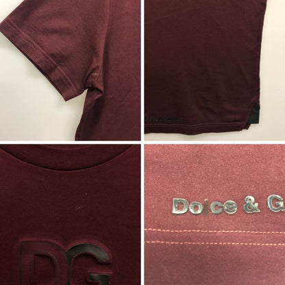 極美品◆ドルチェ＆ガッバーナ 半袖Tシャツ ロゴ ボルドー メンズ サイズ46 DOLCE＆GABBANA 【AFB3】