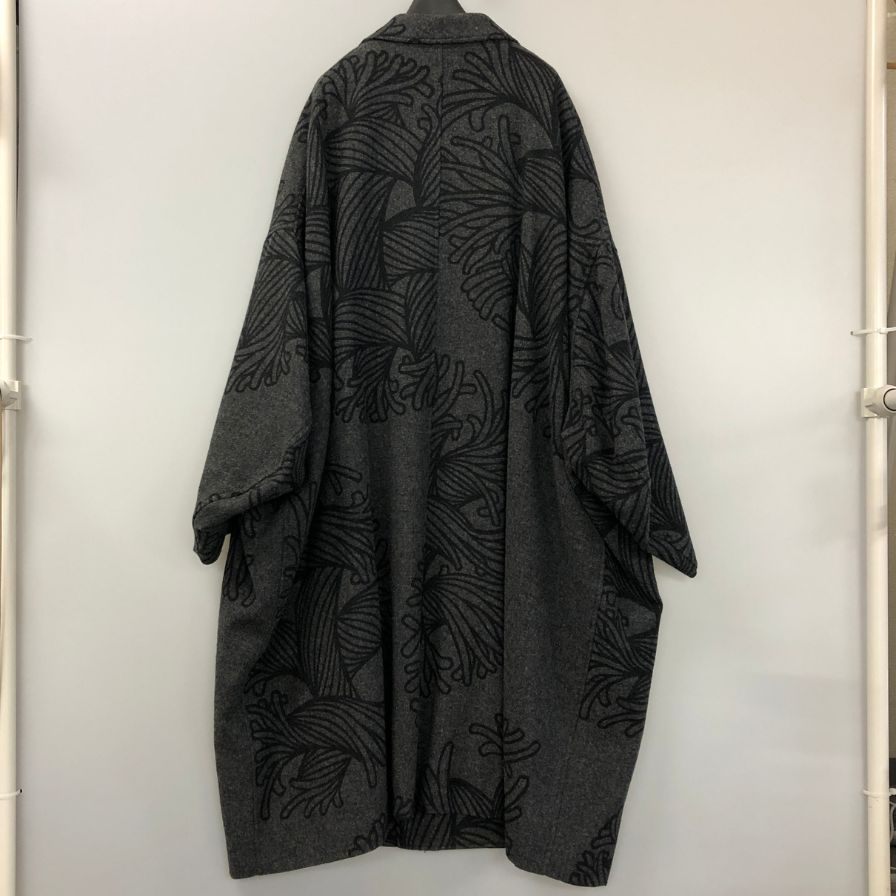 美品◆ネメス コート オーバーサイズ コクーンコート 総柄 グレー サイズS メンズ NEMETH 【AFA7】