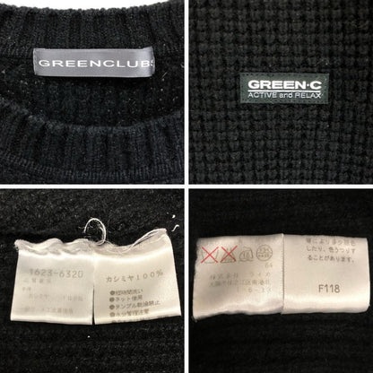 美品◆グリーンクラブス カシミヤ100％ ハイゲージニット ブラック メンズ サイズ3 GREEN CLUBS 【AFB3】