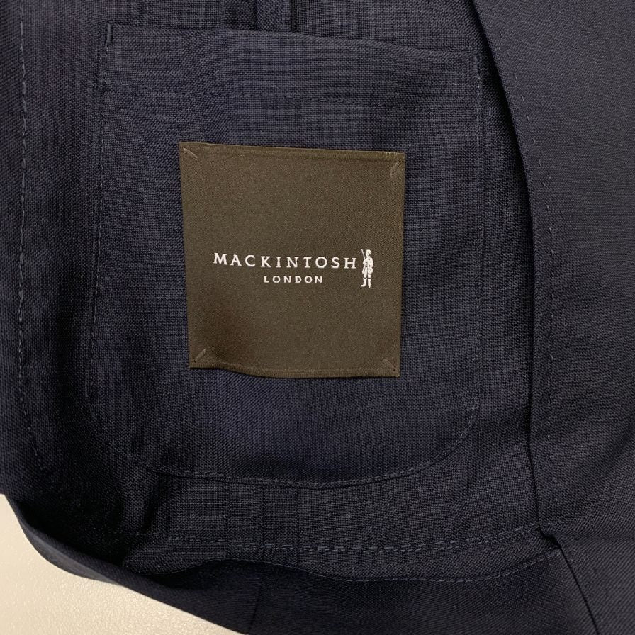 美品◆マッキントッシュ ロンドン ウール＆モヘア テイラード ジャケット シルバーボタン メンズ サイズ 36 ブラック MACKINTOSH LONDON 【AFA18】