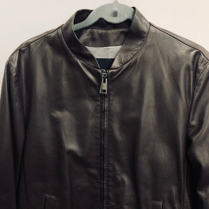 新品同様◆ヘルノ レザーブルゾン ラムレザー ダークブラウン メンズ サイズ50 PL0073U-18003-8990 HERNO 【AFG1】