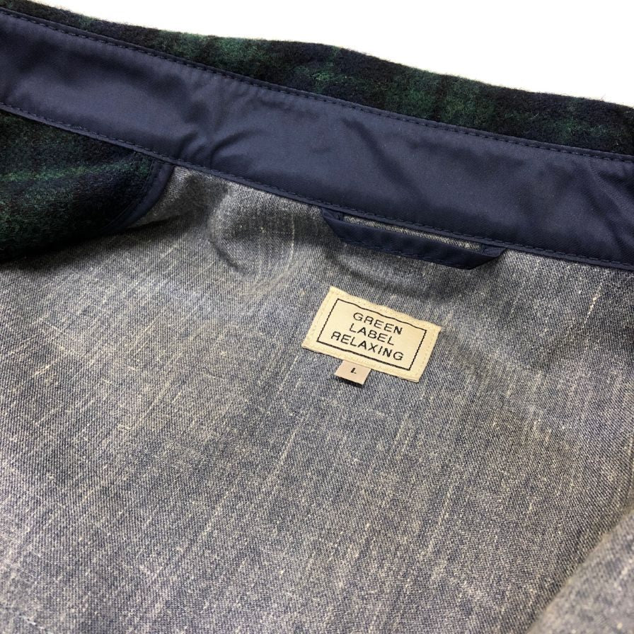 美品◆ユナイテッドアローズ グリーンラベルリラクシング ジャケット メンズ グリーン系 サイズL UNITED ARROWS 【AFB47】