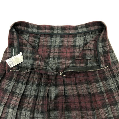 ドルチェ＆ガッバーナ ニットスカート チェック柄 レディース サイズ36 レッド×ブラック Dolce & Gabbana【AFB34】