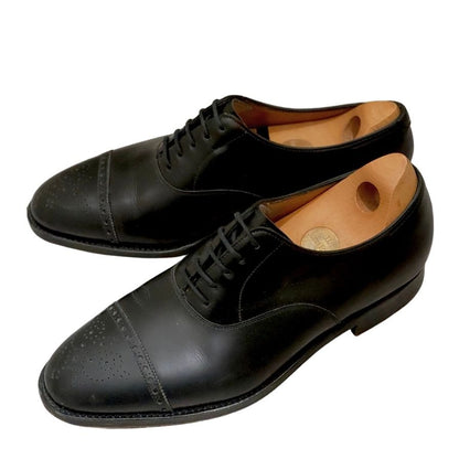 ジョンロブ レザーシューズ グロウナー Sスタンプ セミブローグ ブラック 8695ラスト サイズUK5.5E JOHNLOBB ビジネスシューズ 約24.0cm【LA】【中古】