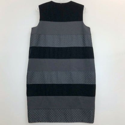 極美品◆スポーツマックス マックスマーラ  ベロア ニット 切替 ノースリーブ ワンピース レディースサイズ L SPORTMAX 【AFB32】
