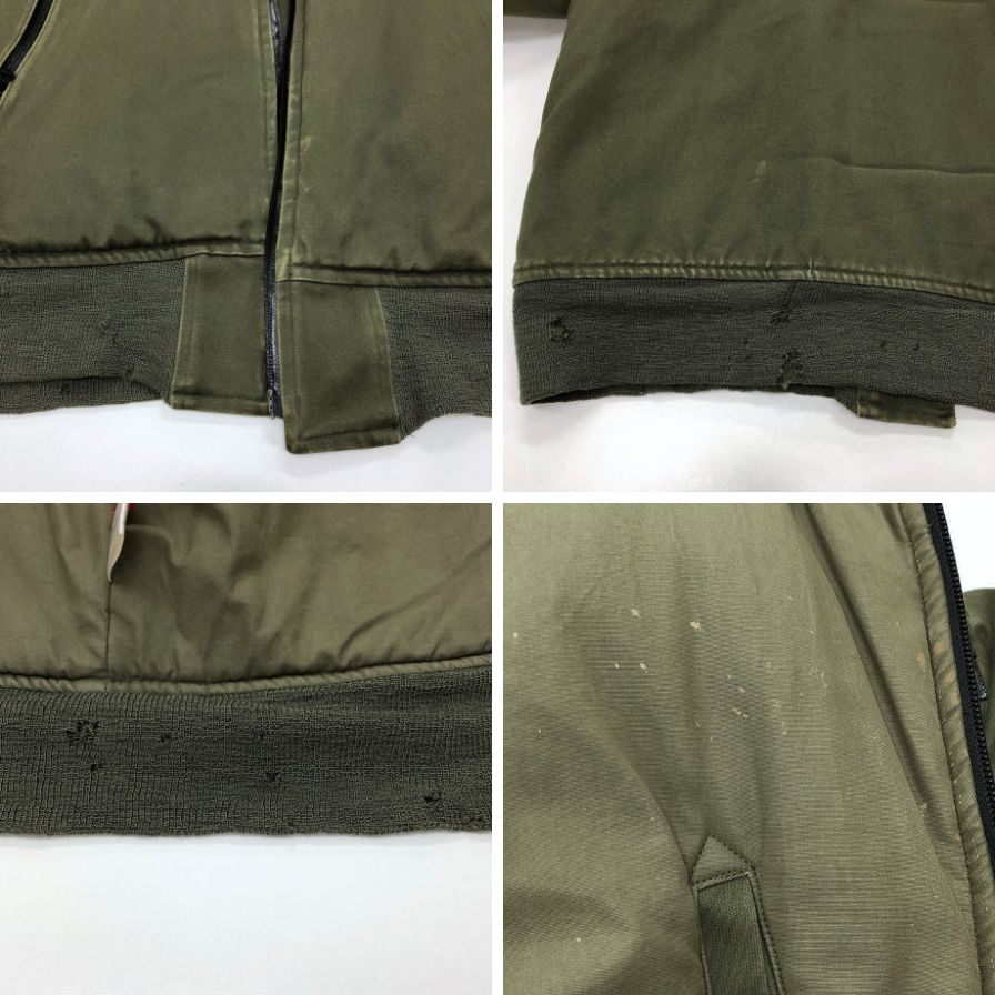 中古◆モニタリー アウター ミリタリージャケット B-15 キャンバス 止水ジップ メンズ サイズ42 カーキ系 monitaly 【AFA13】