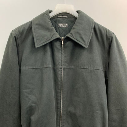 中古◆アニエスベー オム ハーフコート 90年代 フランス製 ブラック メンズ サイズ50 agnes b. 【AFA22】