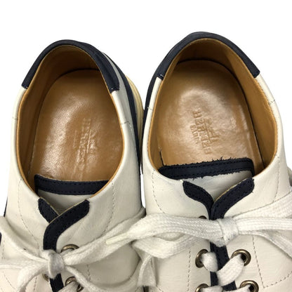 エルメス レザースニーカー Hロゴ ホワイト サイズ40.5 メンズ HERMES 約25.5cm【AFC45】