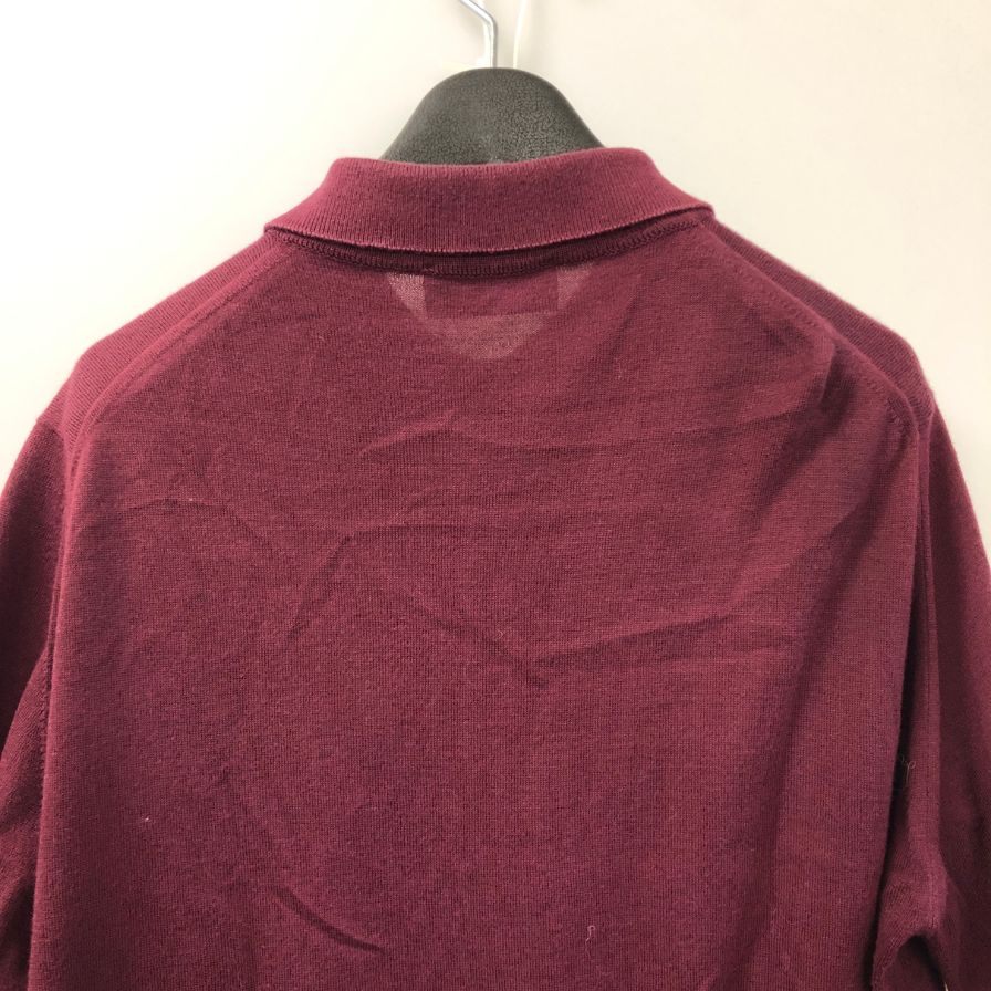 美品◆ジョンスメドレー ニットポロ 半袖 バーカンディ エンジ サイズS JOHN SMEDLEY 【AFB51】