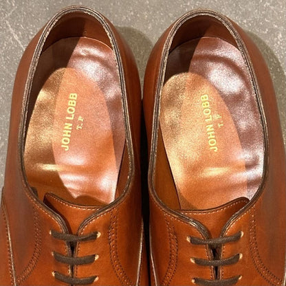 ジョンロブ レザーシューズ フィリップ2 パンチドキャップトゥ カーフ 7000ラスト ブラウン メンズ サイズUK6E JOHN LOBB Philip II ビジネスシューズ 約24.5cm【LA】【中古】