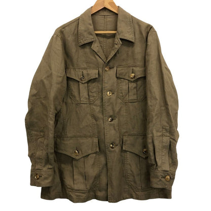 極美品◆レスレストン リネンジャケット スペンス ブライソン生地 メンズ サイズ L ブラウン LES LESTON 【AFB3】