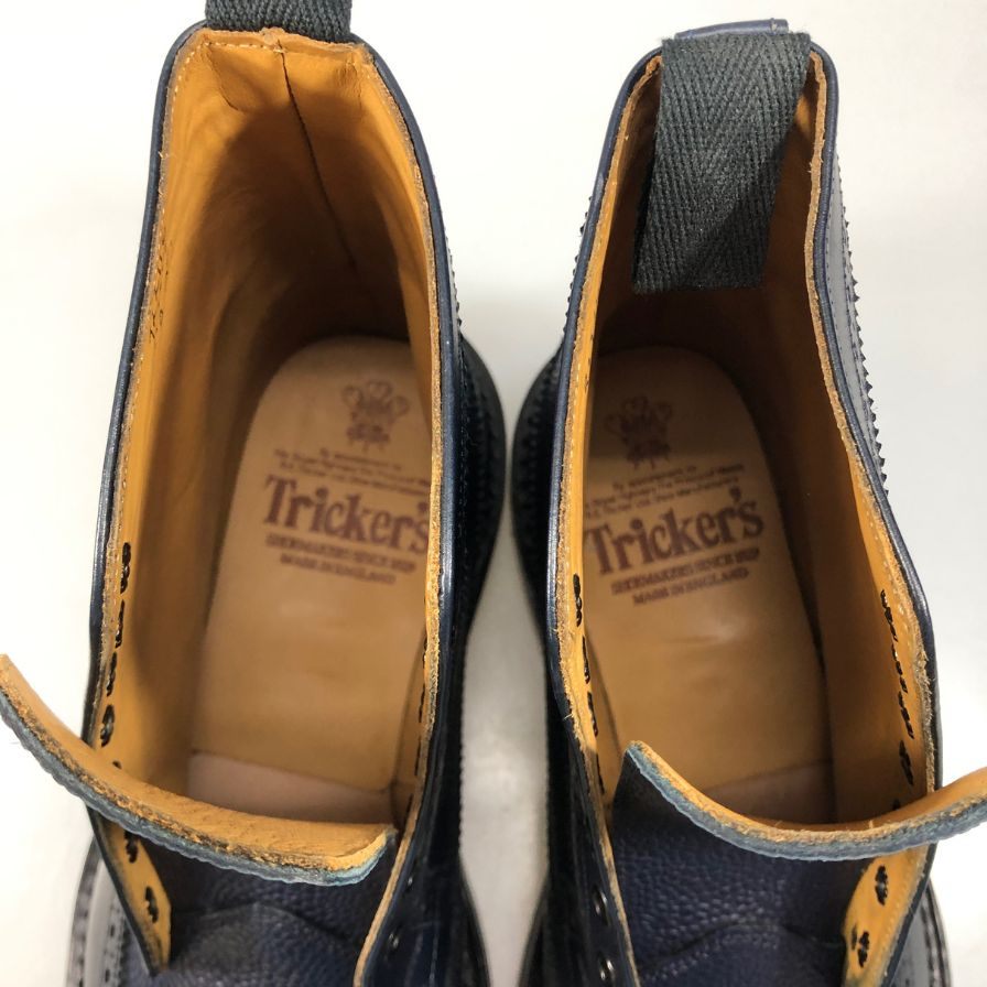 トリッカーズ カントリーブーツ モールトン グレインレザー ウイングチップ 922116 M7819 ネイビー UK8 Tricker’ｓ ビジネスシューズ 約26.5cm【LA】【中古】