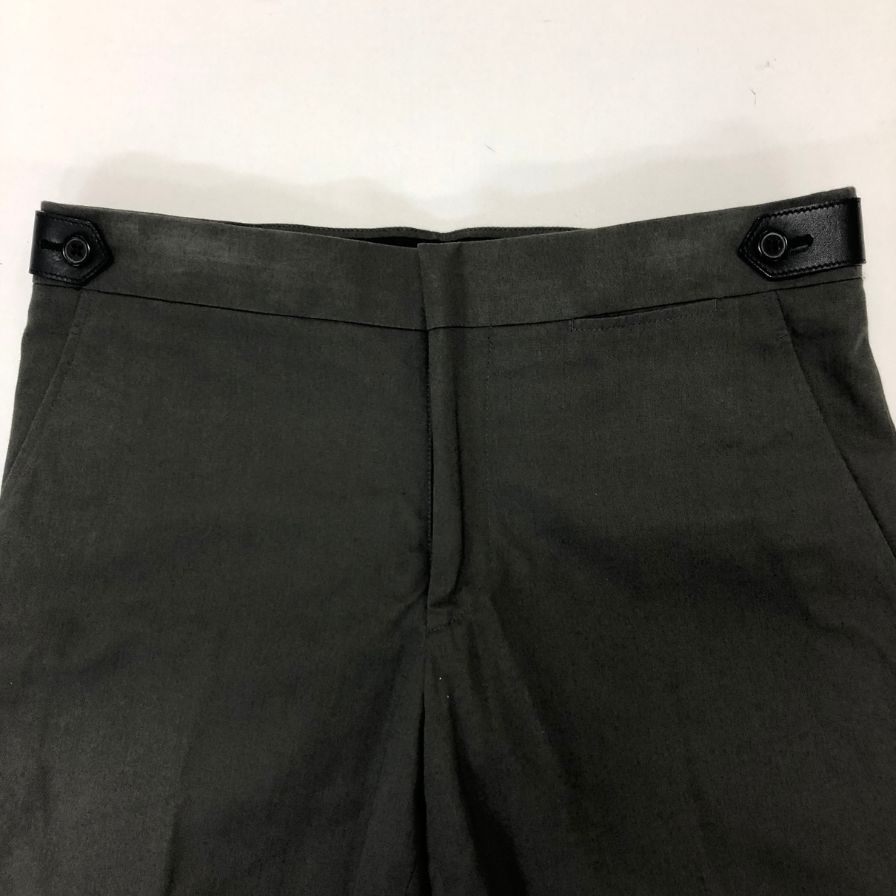 エルメス ショートパンツ レザーあしらい グレー メンズ サイズ38 HERMES 【AFB29】