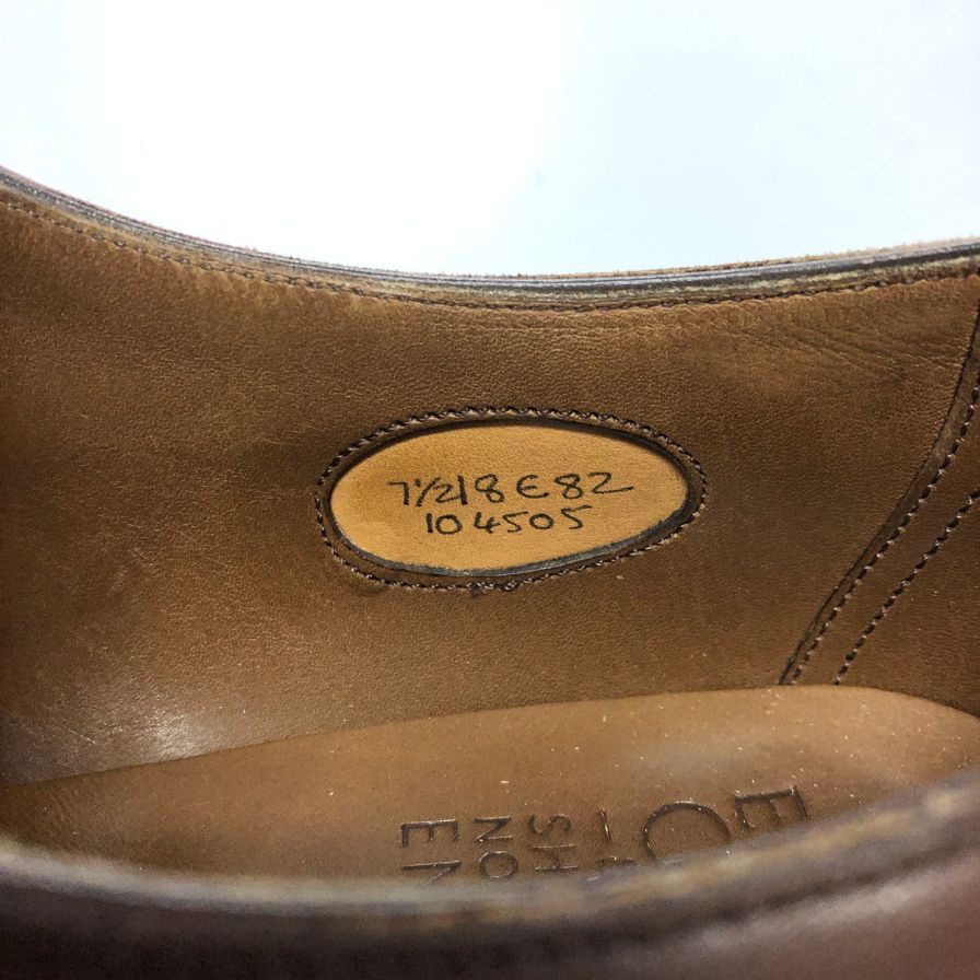 エドワードグリーン レザーシューズ ストレートチップ チェルシー 82ラスト ダークオークアンティーク UK7.5E EDWARD GREEN CHELSEA ビジネスシューズ 約26.0cm【LA】【中古】
