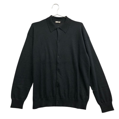 新品同様◆キャッシュ＆バルバ ポロカラーカーディガン ウーステッドカシミヤ 150 サイズ2 ブラック メンズ  IMWSW003 Cash&Barba 【AFB17】