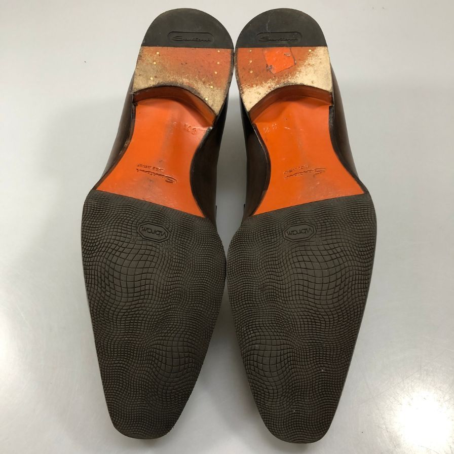 サントーニ レザーシューズ ローファー サイズ8.5 ブラウン メンズ SANTONI 約27.0cm【AFC31】