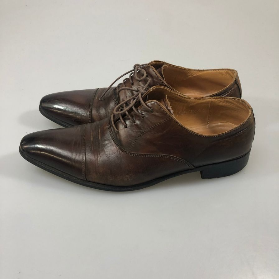 チェントフェリーナ ビジネスシューズ プレーントゥ カーフレザー メンズ サイズ6.5 ブラウン Cento Felina 約25.0cm【AFC9】