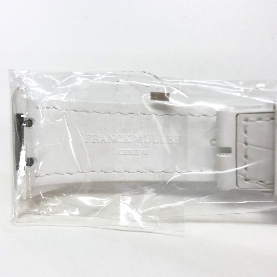 フランクミュラー ヴァンガード V45用 クロコ ラバーバンド メンズ ホワイト FRANCK MULLER【AFI14】