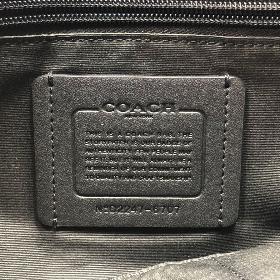 コーチ トートバッグ 2WAY シグネチャー PVC×レザー ネイビー×ブラック メンズ COACH【AFE12】