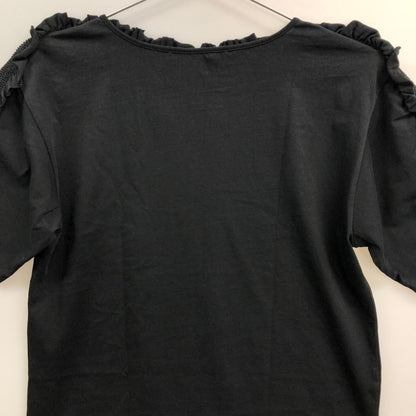 極美品◆シーバイクロエ 半袖Tシャツ フリル ブラック レディース サイズXS See By Chloe 【AFB46】