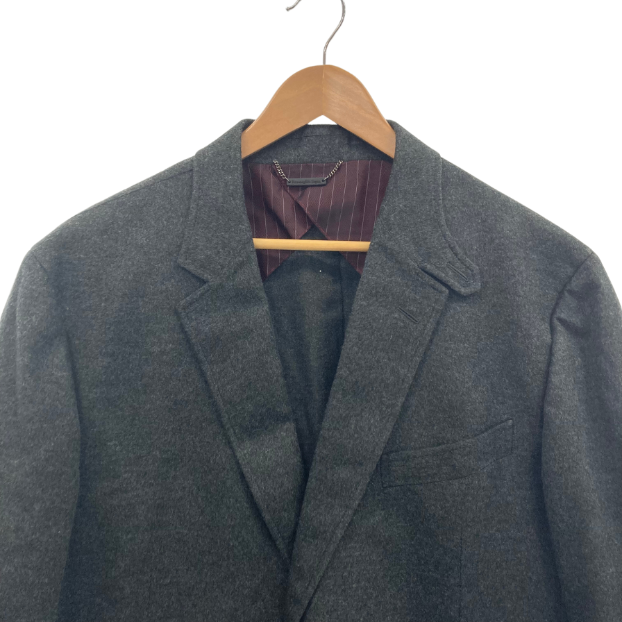 美品◆エルメネジルド ゼニア 2B ジャケット コットン100% メンズ サイズ56 グレー系 Ermenegildo Zegna【AFB48】