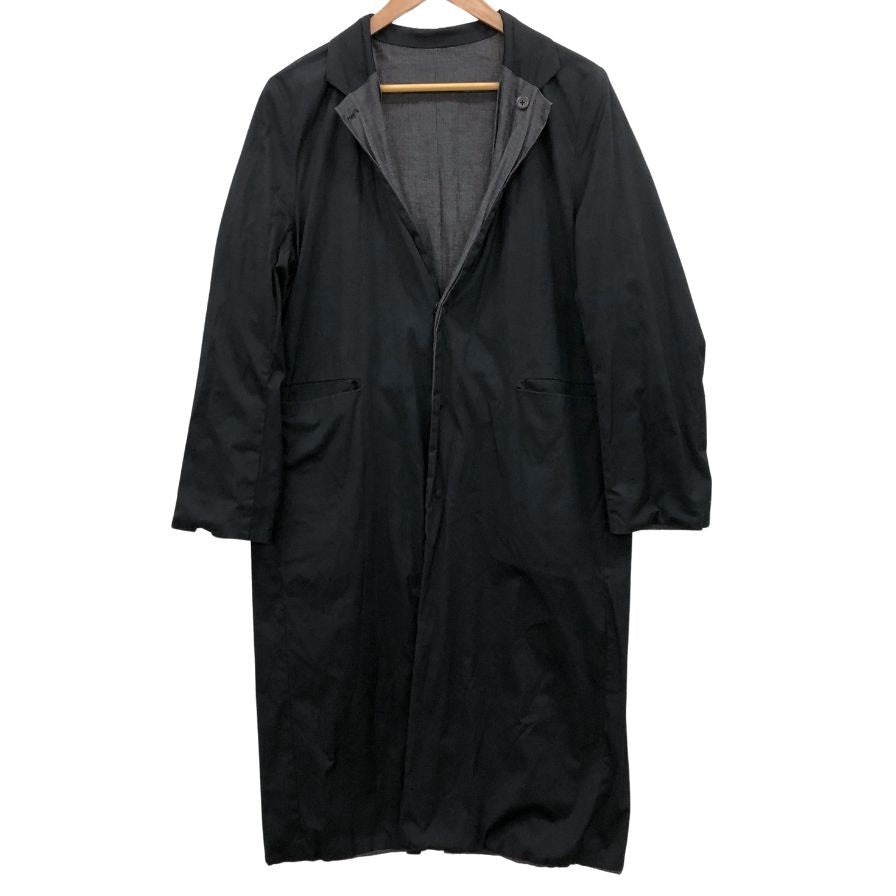 美品◆サンシー リバーシブルコート リネン グレー×ブラック メンズ サイズ1 SUNSEA 【AFB25】