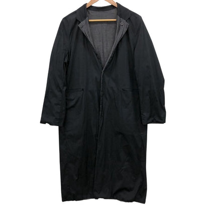 美品◆サンシー リバーシブルコート リネン グレー×ブラック メンズ サイズ1 SUNSEA 【AFB25】