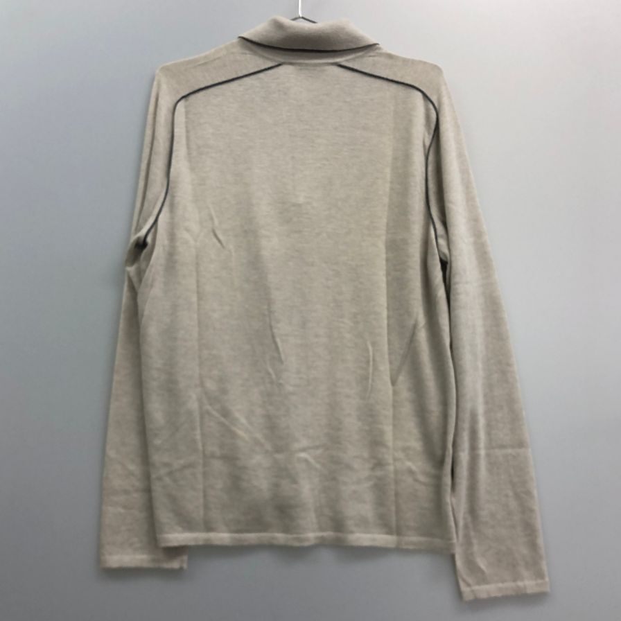 極美品◆エルメス ニット長袖シャツ カシミヤ グレー  サイズL HERMES 【AFB4】