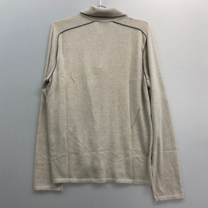 極美品◆エルメス ニット長袖シャツ カシミヤ グレー  サイズL HERMES 【AFB4】