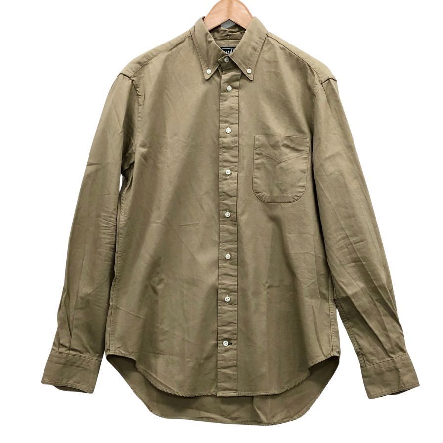 美品◆ギットマン ヴィンテージ 長袖シャツ ボタンダウン アメリカ製 コットン メンズ ベージュ サイズM GITMAN VINTAGE 【AFB9】