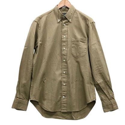 美品◆ギットマン ヴィンテージ 長袖シャツ ボタンダウン アメリカ製 コットン メンズ ベージュ サイズM GITMAN VINTAGE 【AFB9】