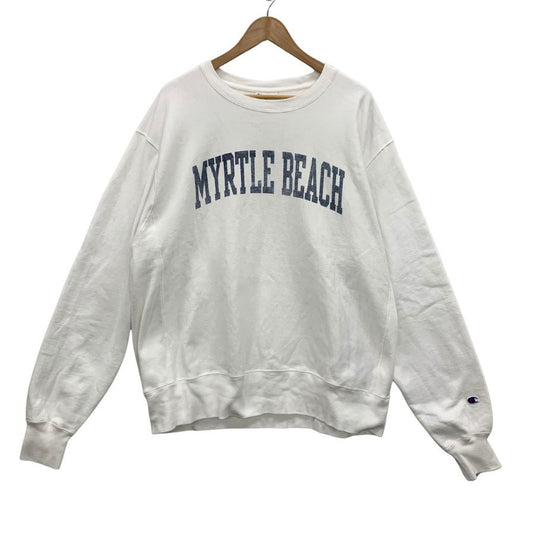 極美品◆チャンピオン トレーナー リバースウィーブ マートルビーチ サイズL ホワイト Chamipion Myrtle Beach 【AFB27】