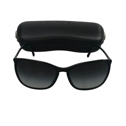 シャネル 5277-A c.501/S6 58□17 140 3N 度無し ブラック CHANEL【AFI8】