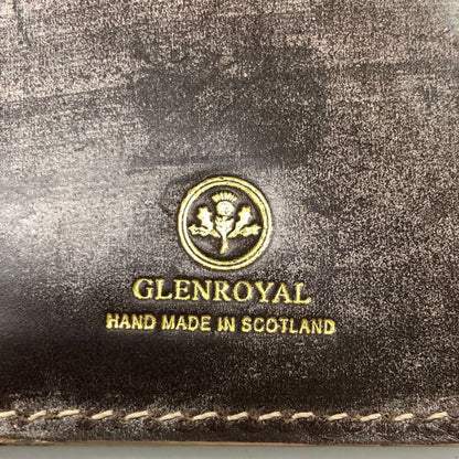 グレンロイヤル 長財布 二つ折り財布 フラップボタン エナメル×ブライドルレザー グレー ゴールド金具 GLENROYAL【AFI1】