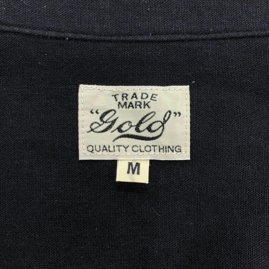 中古◆ゴールド バットダイ シャンブレー ベタシャン オープン シャツ ブラック サイズM GOLD VAT DYE CHAMBRAY OPEN SHIRT 【AFB25】
