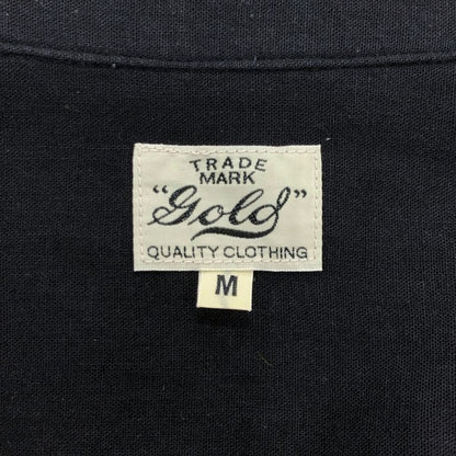 中古◆ゴールド バットダイ シャンブレー ベタシャン オープン シャツ ブラック サイズM GOLD VAT DYE CHAMBRAY OPEN SHIRT 【AFB25】