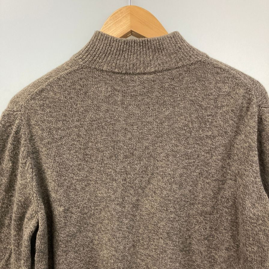 中古◆プランディ ニット ブルゾン ダブルジップ ウール100% イタリア製 メンズ サイズ 52 ブラウン PRANDI 【AFB14】