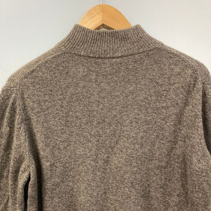 中古◆プランディ ニット ブルゾン ダブルジップ ウール100% イタリア製 メンズ サイズ 52 ブラウン PRANDI 【AFB14】