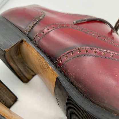 サルヴァトーレフェラガモ レザーシューズ フルブローグ ガラスレザー バーガンディ メンズ サイズ12C Salvatore Ferragamo 約30.0cm【AFC1】