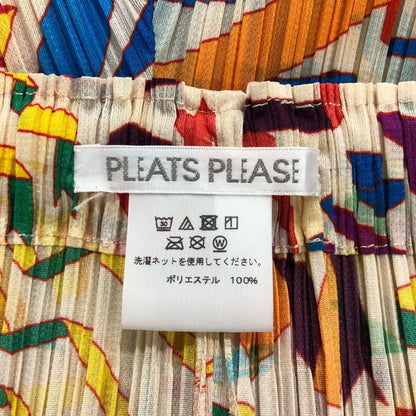 イッセイミヤケ プリーツプリーズ ワイドパンツ レディース PP13-JF673 総柄 サイズ4 ISSEY MIYAKE PLEATS PLEASE 【AFB4】