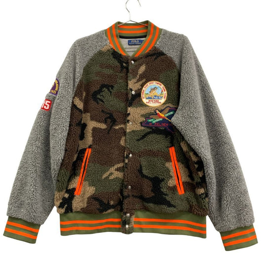 美品◆ポロ ラルフローレン 国内正規 ボアフリース ワッペン ブルゾン メンズ サイズL  マルチカラー Polo Ralph Lauren 【AFA16】