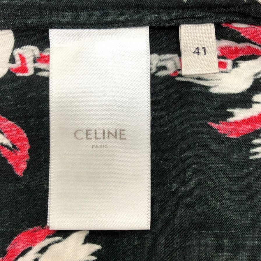 美品◆セリーヌ 23SS 開襟シャツ 半袖 総柄 メンズ サイズ41 2C946727T CELINE 【AFB27】