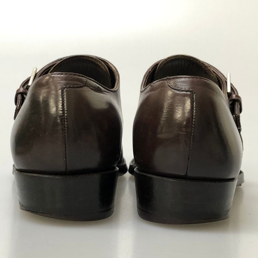 ビームス F Handcrafted Footwear レザーシューズ ダブルモンクストラップ メンズ サイズ6.5 ブラウン BEAMS F 約25.0cm【AFD2】