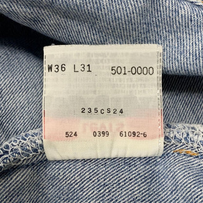リーバイス デニムパンツ 501XX ボタン裏524 W36L31  90s ブルー系 Levi's 【AFB42】