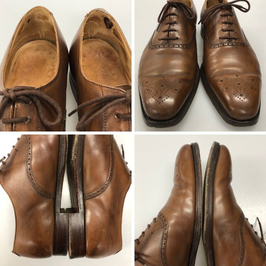 クロケット&ジョーンズ オックスフォードシューズ エッジウェア メダリオン 348ラスト ブラウン サイズUK8E CROCKETT&JONES EDGWARE  約26.5cm【LA】【中古】